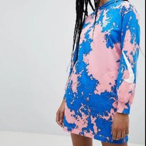 Womens Nike Tie Dye Print Hoodie Dress/ Tunic Pockets